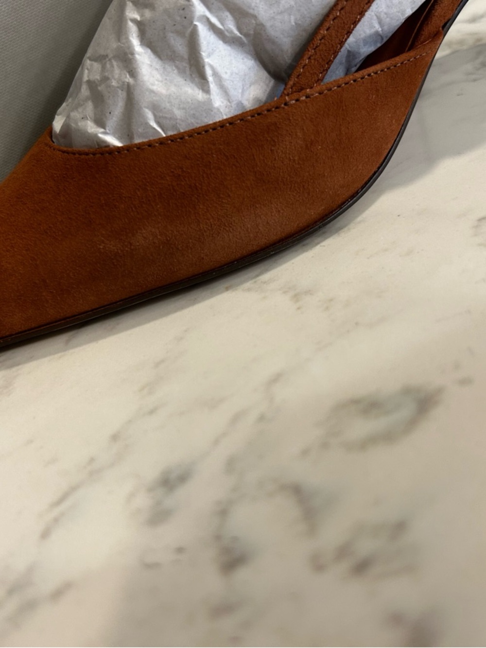 NWT Everlane The Studio Slingback Heel Brown Sand Kitten Heel Size 7 - Picture 7 of 8